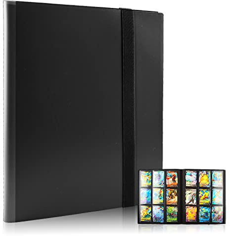 Álbum Colección Tarjetas, Álbum para Tarjetas, Álbum de Tarjetas Coleccionables, Álbum para Cartas Álbumes de Cartas Libro Colección Tarjetas Capacidad para 360 Cartas, 31x25x2cm (black)
