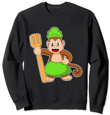 Singe Cuisinier Spatule Cuisiner Sweatshirt