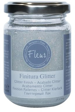FLEUR DESIGNER'S PAINT | Vernice Trasparente e Glitterata a Base d'Acqua, Adatta su Qualsiasi Superficie, Fleur Specials, Colore Dorata, Made in Italy, Formato 130 ml