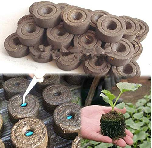Sxspace 100 St. Quell-Tabletten Torf-Quelltöpfe 25mm Aussaaterde Anzuchterde Torftablette mit Anleitung