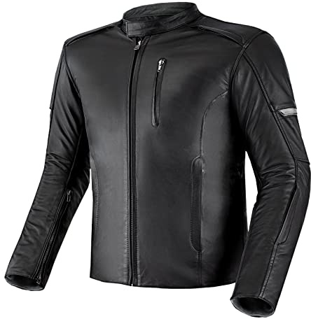 SHIMA HUNTER Motorrad Jacke Herren mit Protektoren Leder Rückenprotektor Motorradjacke Sommer Schutzjacken Lederjacke Protektorenjacke Sommerjacke Stadt Touren (Männer, Schwarz, S)