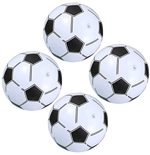 BLMHTWO 4 Stück Aufblasbare Strandbälle, 21cm PVC Auslaufsicher Wasserball Klein für Kinder - Fußball für Strände, Schwimmbäder, Parks