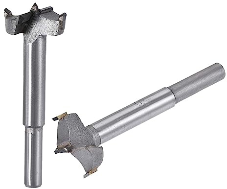 MACHSWON 2 PCS Forstner Drill Bits Tungsten Carbide Wood Hole Saw Opener Drill Bit 26mm+27mm Woodworking Drilling Boring Bit Cutter