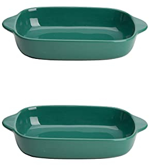 Lata for asar esmaltada, juego de bandejas for hornear, fuente for hornear de porcelana, molde for pasteles de 8,8 pulgadas, platos for horno de porcelana, plato for quiche for cocinar, juego de 2, B