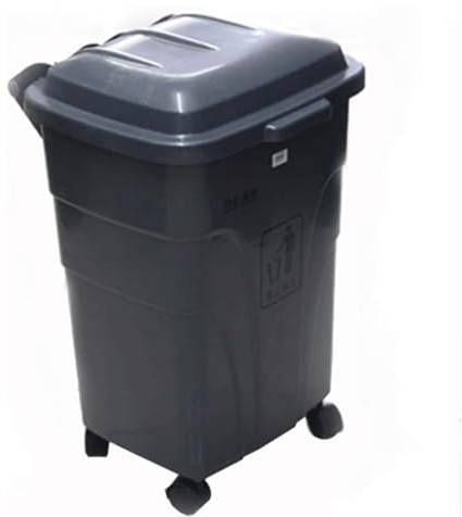 OATTIS Bote de Basura Bote de Basura Contenedor de Basura al Aire Libre con Tapa Contenedores de Basura con Ruedas Receptáculo de Basura Grande de 70 L Patio Jardín