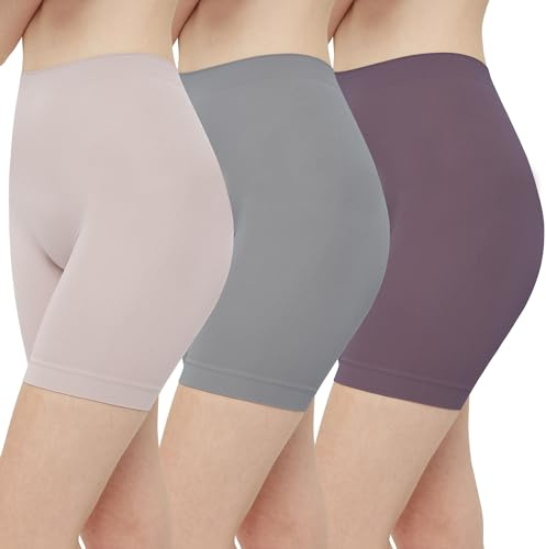INNERSY Anti Chafing Shorts Women Under Dress Skirt Modesty Shorts 3 Pack | No Chub Rub in Summer, High Waist Underskirt Pants, Smooth & Stretch, Tag-free, for Gym, Running, Cycling, Hiking, Traveling