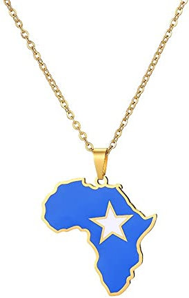 Everyiod Halskette Mit Anhänger Mit Afrika-Kartenumriss – Afrika-Somalia-Kartenanhänger, Einfacher, Öltropfender Afrikanischer Schmuck, Verstellbare Kette, Halskette Mit Afrikanischem Kontinent F
