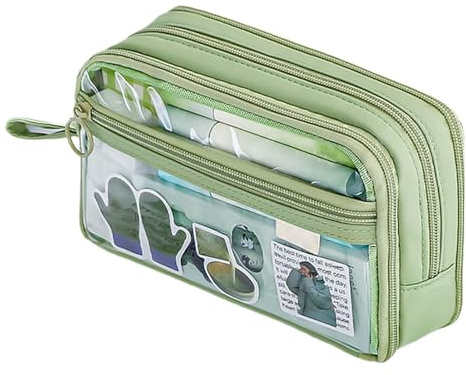 Federmäppchen mit Reißverschluss - durchsichtiges Federmäppchen - Transparente Bleistifttasche, Reisefreundliche tragbare Stifttasche für Kinder, Teenager, Studenten und Erwachsene