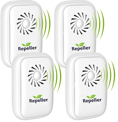 2025 Upgraded Ultrasonic Pest Repeller 4 Packs,Electronic Indoor Ultrasonic Repellent for Roach, Rodent,Bugs, Mosquito,Spider, Ant,Electronic Plug in Pest Control