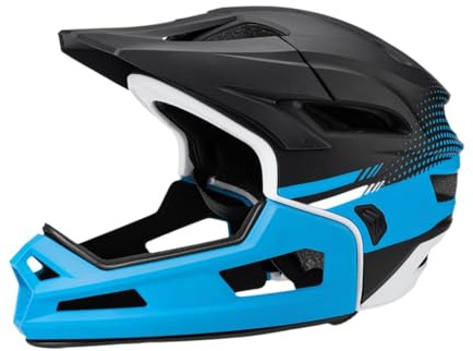 Perfeclan Casco Integrale da Mountain Bike per Uomo e Donna, Comodo Casco da Ciclismo, per Skateboard, Arrampicata e Ciclismo, Nero Blu