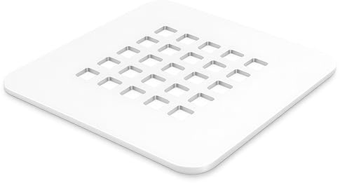 Rejilla Desagüe Ducha Cuadrada 125x125mm Acero INOX FLUVIA (Lacado Blanco)