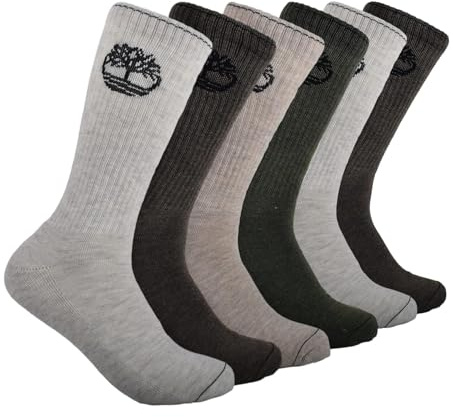 Timberland mens 6-pack Crew Socks, Oatmeal Heather (6 Pack), Large
