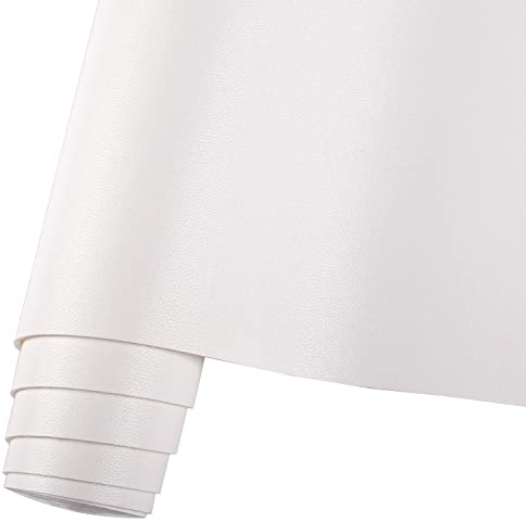 HGUAN Slät enfärgad vitt fuskläder 30 cm x 135 cm (12 x 53 tum), fuskläderlakansrulle, mycket lämpliga för att göra hantverk, läderörhängen, rosetter, sömnad (vit)