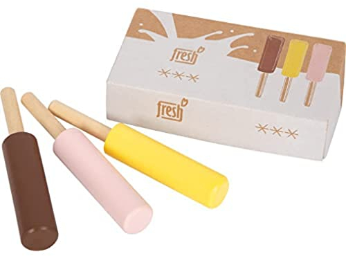 Small Foot Paletas Helado de Leche Fresh, Madera, Acc.Tienda, Cocina Infantil, Juego de rol a Partir de 3 años, 12351 Juguete, Multicolor