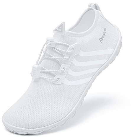 Racqua Wasserschuhe Strandschuhe Herren Schwimmschuhe Damen Strandschuhe Frauen Welten Koden Wasserschuhe Barfuss Schnelltrocken Wasserschuhe Dusch- & Badeschuhe Für Herren Unisex Weiß EU.41