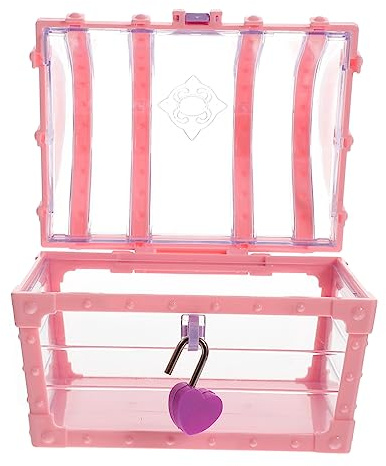 RORPOIR Kids Toys Treasure Chest Storage with Lock Jewelry Boxes for Girls Vintage Pirate Chest Trinket Keepsake Case Kids Keepsake Plastic Pink Small Treasure Girls Toys