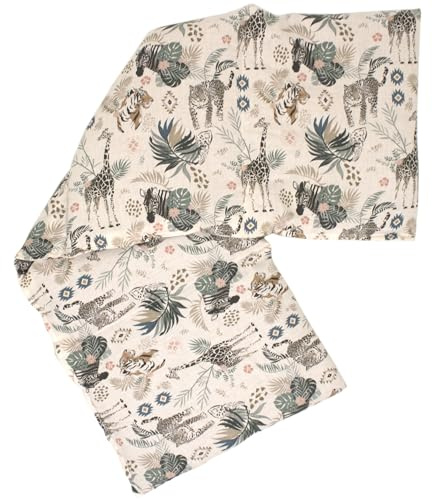 Bio-Bio 4-Kammer Dinkelkissen 20x60cm - Bio-Füllung & Bio-Stoff Wilde Tiere- Wärmekissen Körnerkissen