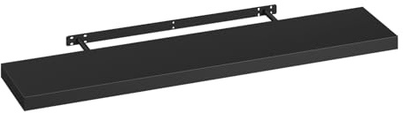 eSituro Wandregal, schwebendes Regal für Wandmontage, Schweberegal Hängeregal Wandbrett im Wohnzimmer Schlafzimmer Küche Badezimmer, glattes Schwarz, MDF, 100x3,8x22,9 cm