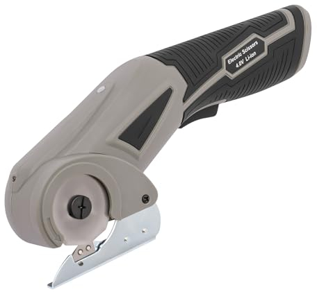 ACROSSPART Akkuschere Kabellose Elektrische Schere, Multi-Cutter Papierschneider Schneiderschere Set mit USB Kabel, Universalschneider für Pappe, Stoff, Leder, Teppich, Rotationsschere, Schnurloses