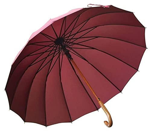REEKOS Sturmfest Regenschirm Regenschirme Outdoor-Regenschirm, Automatisch Öffnender Langer Holzgriff, Winddichter Golfschirm Für Männer Und Frauen Schirm Stark (Color : C, Size : 115 * 95cm)