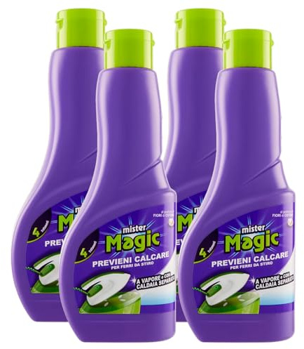 Detergente Previeni Calcare Per Ferri Da Stiro a Vapore e Con Caldaia Separata 200ml (4 Flaconi)