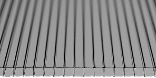 Gewächshausplatten 17 STK: 1200x700 Polycarbonat Doppelstegplatten 4 mm Rauchig grau - UV-beständige Polycarbonatplatten Für Gewächshaus - Robuste Polycarbonat Doppelstegplatten Für Carports
