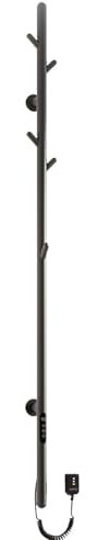 FZSERUN Radiatore Verticale Moderno Riscaldamento Centralizzato per Asciugamani Scaldabagno Rad A Parete Controllo Touch LED Temperatura Tempo,Nero,150cm