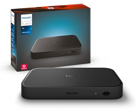 Philips Hue Play HDMI Sync Box 8K - Synchronise jusqu'à 10 lumières Hue avec Vos Jeux vidéo, Films et Musique - Nécessite Un Pont Hue - Prend en Charge Dolby Vision HDR10+ - Contrôle avec