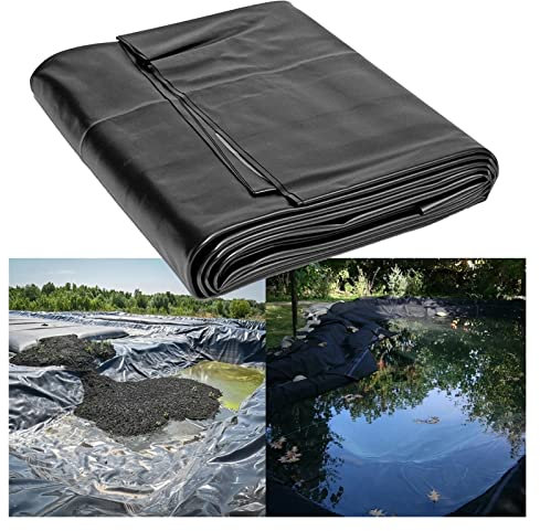 5 m x 4 m, robuste schwarze Teichfolie, langlebig, wasserdicht, verstärkte Poolunterlage für kleine Teiche und Landschaften, faltbar und langlebig