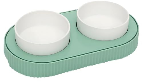 Ciotola per animali riscaldata Ciotola per gatti rialzata termostatica Ciotole per cibo per gatti doppie Acqua in ceramica per cani riscaldata tramite USB per l'inverno, animali d