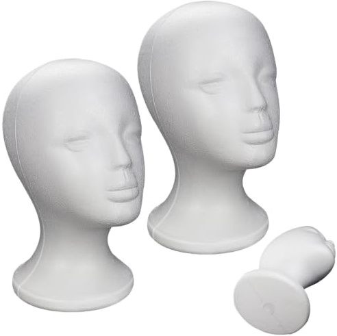 Uomianty 2 Stück Perückenkopf, Styroporkopf Für Perücken, Requisiten Für Hut Und Perückenständer, Kopf For Mannequin Kopfhörer, Wig Head Perückenständer Für Schals, Schmuck, Hüte