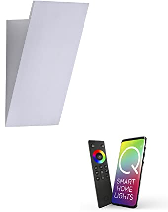 Paul Neuhaus Q-WEDGE 9002-95 LED-Wandleuchte Aluminium Works with Alexa, Smart Home Zigbee, RGB+W Farbwechsel…