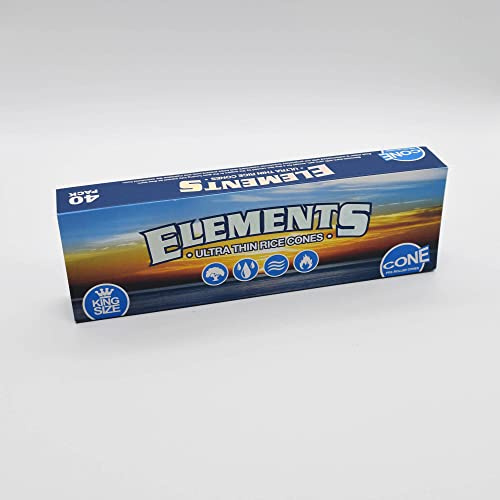 Elements King Size Cones pre rolled/vorgedrehte konische gebleichte Joint Hülsen ultra thin - 40 Stk