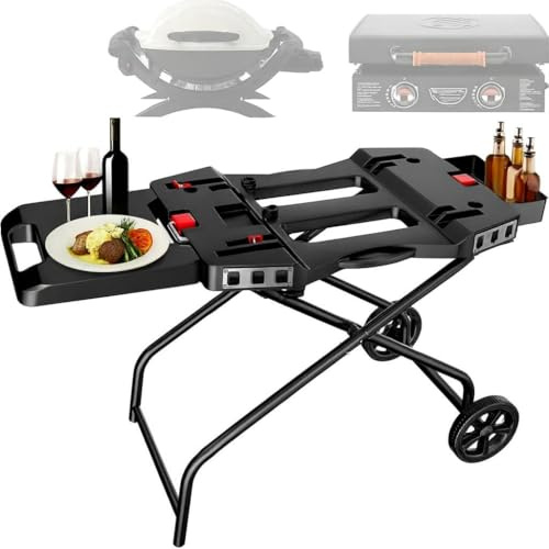 Outdoor Grill Stand for Weber Q1200, Q1000, Q2200, Q2400, Portable Grill Cart for Blackstone 17& 22 Table Top Griddles, for Weber Grill,Griddle Stand for Blackstone,for Travel and Camping