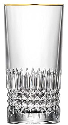 ARNSTADT KRISTALL Longdrinkglas Empire Gold (14 cm) Kristallglas mundgeblasen · handgeschliffen · Handmade in Germany · 24 Karat Goldrand
