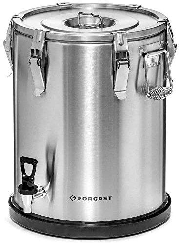 Forgast Contenitore Termico Professionale in Acciaio Inox, 25 Litri con Rubinetto, Thermobox, Contenitore Isotermico per Alimenti, Contenitore Scaldavivande, per Ristorante, Catering, Mense