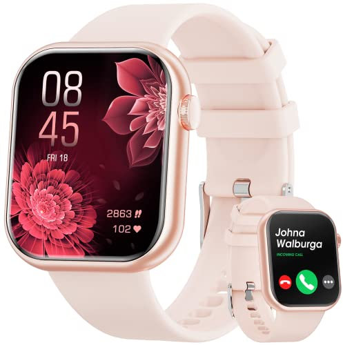 Smartwatch Uomo donna Rispondi/Effettua Chiamate,1.85 Schermo Smartwatch Orologio Uomo,IP67 Impermeabile Sportivo Watch con Frequenza Cardiaca,Ossigeno nel Sangue,Fitness Watch per Android e iOS