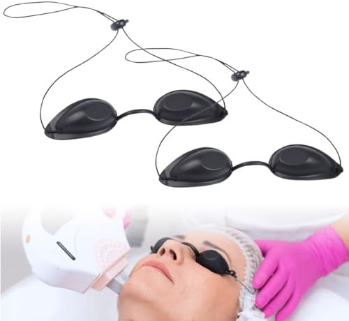 WeddHuis 2 pezzi occhiali abbronzanti, occhiali di sicurezza laser, LED, UV, cosmetici per la bellezza laser, depilazione IPL, protezione UV