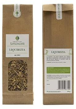 Tisana Liquirizia 200 grammi - Erboristeria Simoncelli - Infuso Espettorante con Liquirizia per Tosse, Bruciori di Stomaco e Gastriti