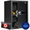 LEBENLANG Coffre fort 43L - Avec capteur d'empreintes digitales & porte-documents anti feu I Coffres-forts et accessoires de pour la maison I Grand Safe mural Coffre-fort code a clef Meuble cofre fort