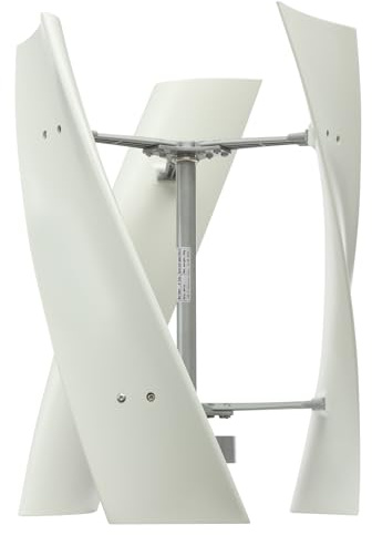 OUKANING Turbina eolica verticale, lame in fibra di nylon, frenata automatica, turbina eolica con controller intelligente a microprocessore, intelligente (3 fori a flangia, 12 V)