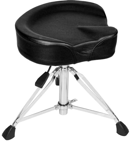 Vhffoso Taburete hidráulico para batería, altura regulable de 45 a 65 cm, resistente de doble punta, silla de batería estilo motocicleta, asiento de batería para niños