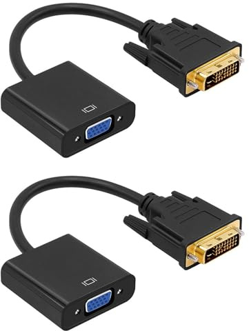 Wegiwuca Durabilité DVID vers VGA Adaptateur actif pour ordinateurs et écrans avec câble blindé Plug & Play Installation facile Adaptateur DVI vers VGA
