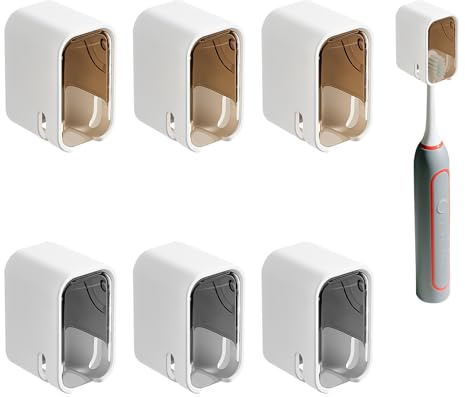 Fatiya 6 portaspazzolini a fessura singola per bagno, montaggio a parete, supporti da parete per spazzolino da denti con coperchio, organizer per spazzolino da denti singolo per doccia, viaggi in