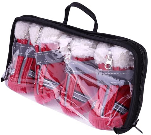 VICASKY 4stücke Schneeschuhe für Hunde rutschfeste Fußüberzieher Hundepfotenschutz vor Steinen und Schnee Bequeme Outdoor-Stiefel für Hunde im Winter