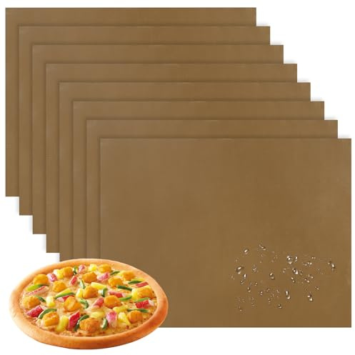 8 Pack Teflon Oven Liner, Heat-Resistant Silicone Baking Mat | Washable Reusable Non Stick Baking Sheet Mat for Baking Tray Liner for Bread, Biscuits, Meat, Ironing (30x40cm)