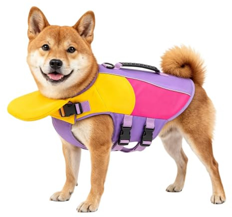 Hund Flytväst Justerbar Husdjurssimdräkt Med Hakstöd För Vila | Hund Flytväst Med Huvudstöd För Båtliv Paddleboarding Simbassäng Vattenaktivitet Damm Sjö Bäck Hav Flod