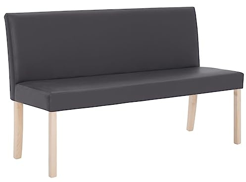 vidaXL Sitzbank 139,5 cm Grau Kunstleder