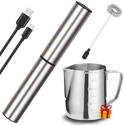 BASECENT - Espumador eléctrico de leche/café, espumador de mano recargable para latte, capuchino, bebida frappé, hot cho.