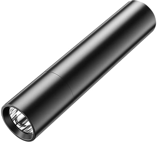 Mini lampe de poche LED rechargeable avec banque d'alimentation, lampe de poche USB de poche à mise au point, 5 modes, résistant à l'eau pour le camping,l'activité en plein air, (batterie incluse)